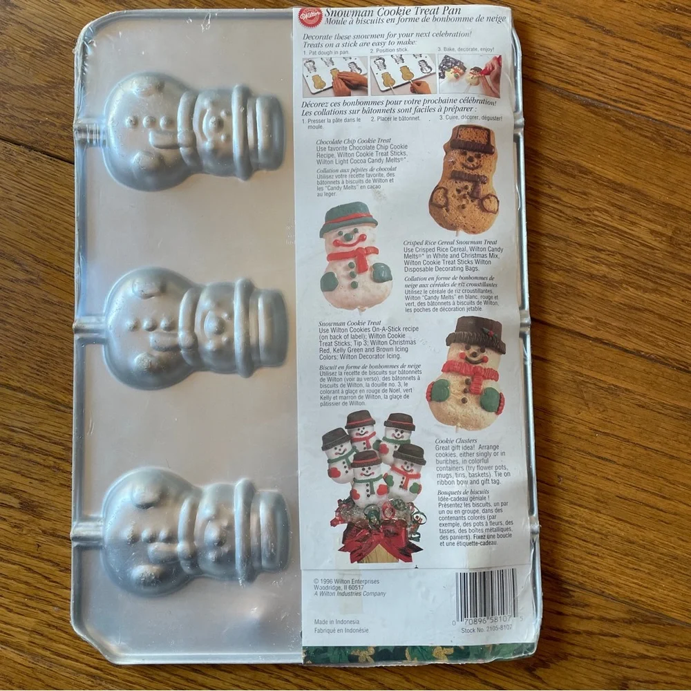 Vtg 1996 WILTON Christmas Cookie Treat Pan Snowman BRAND NEW SEALED